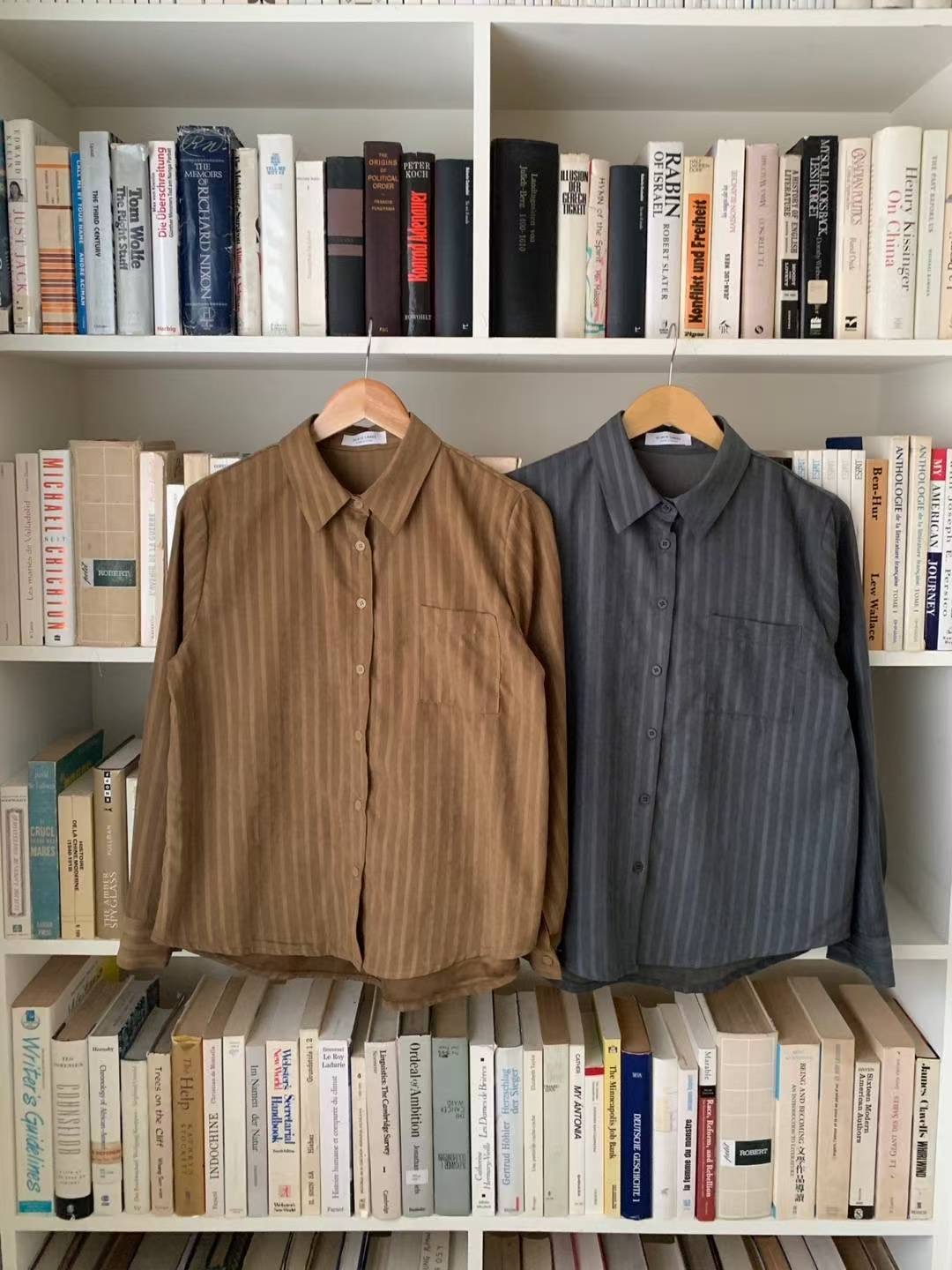 HACKER東大門㊣直郵女士新款推薦職業人氣休閑25秋冬襯衫蕾絲衫HACKER襯衫/蕾絲衫圖色2左二色