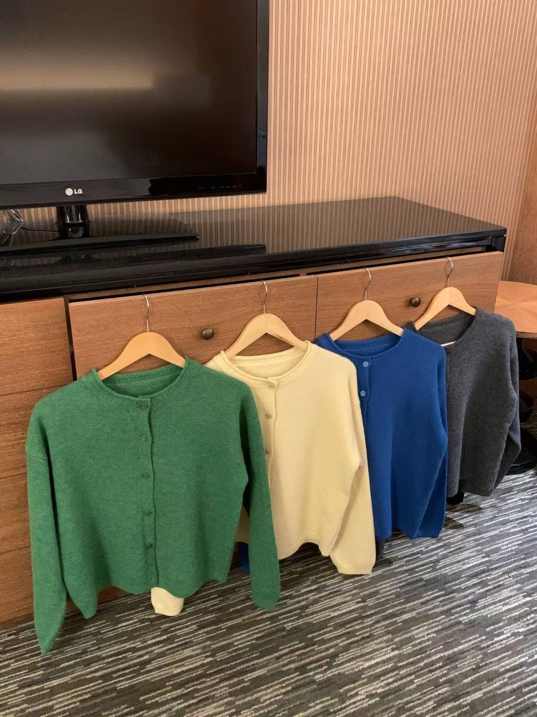 HACKER東大門㊣直郵女士新款職業推薦25秋冬休閑針織衫開衫HACKER針織衫圖色3左三色