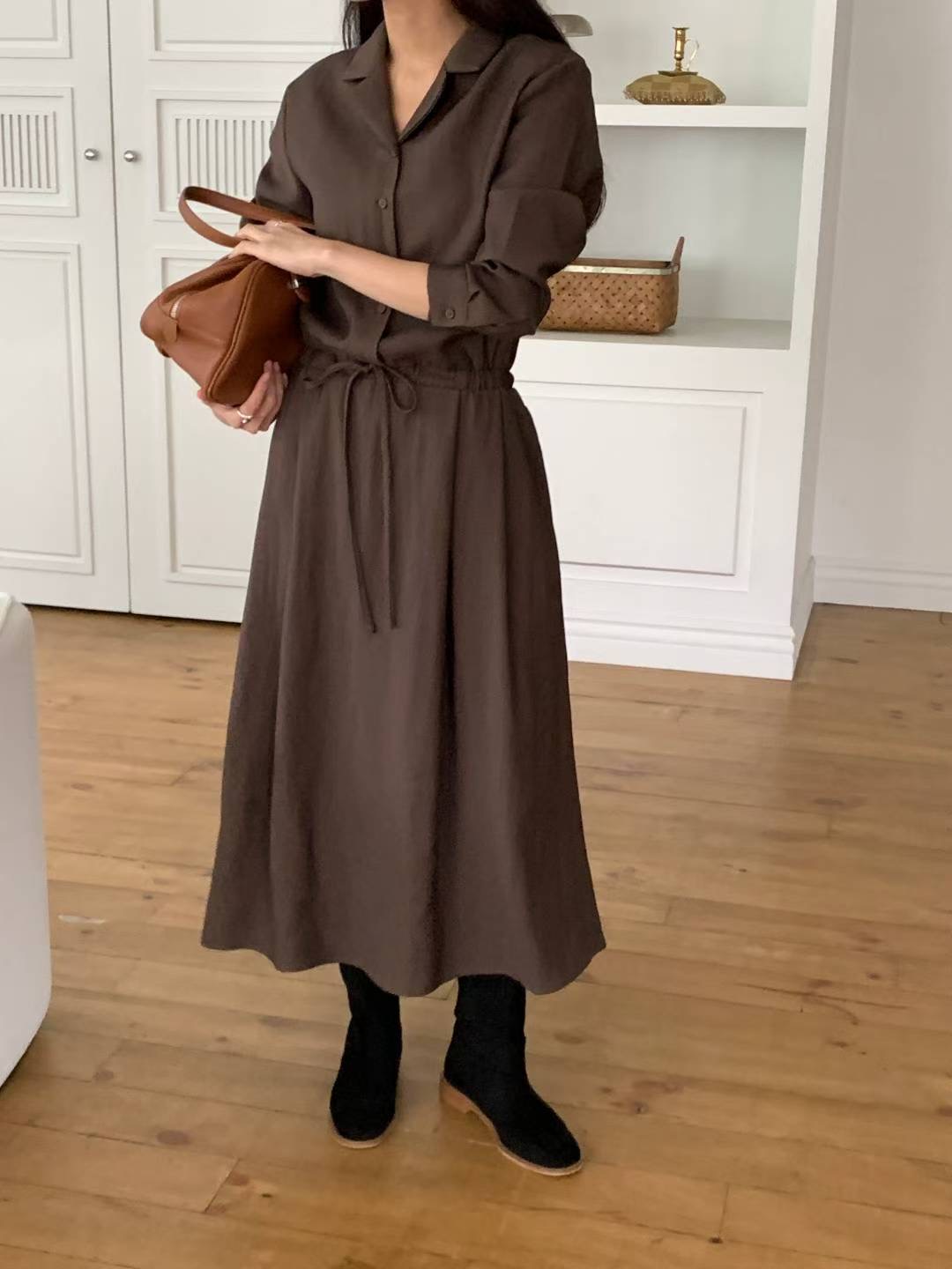 HACKER東大門㊣實拍女士新品人氣25秋冬職業推薦真品連衣裙HACKER連衣裙圖色1