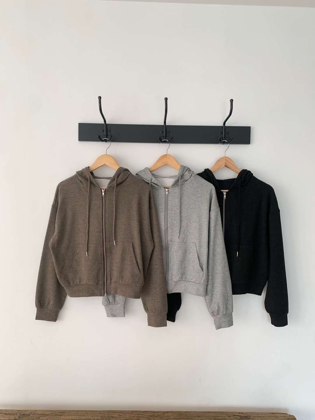 HACKER韓國直郵㊣女裝新款真品推薦25秋冬職業時尚衛衣拉鏈HACKER衛衣圖色2左二色