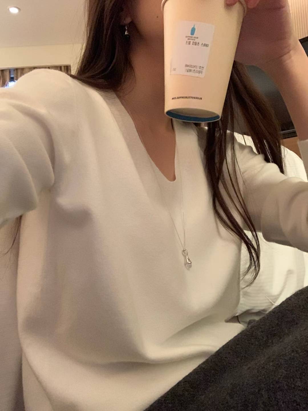 HACKER韓國代購㊣女裝新品人氣推薦真品時尚針織衫工裝褲V領HACKER針織衫