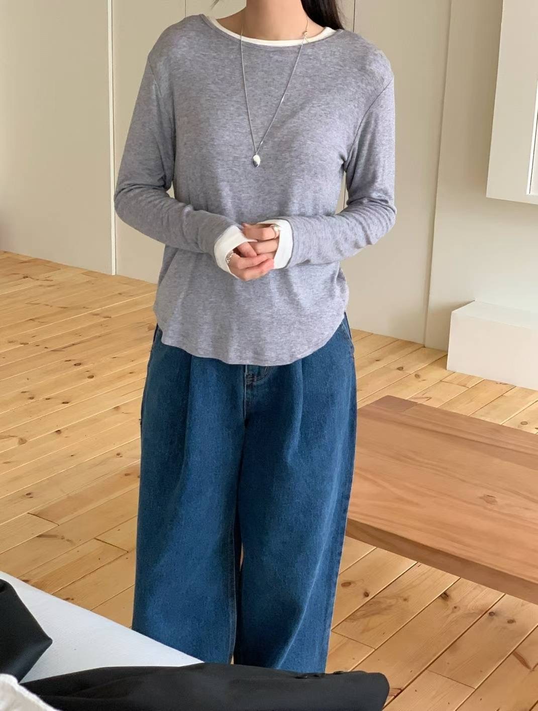 HACKER韓國直郵㊣女士新品人氣真品推薦休閑熱賣職業長袖T恤HACKER長袖T恤圖色3