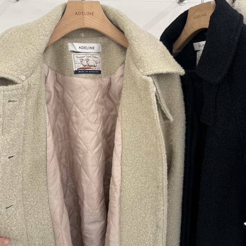 ADELINE東大門㊣直郵女裝新品推薦職業時尚25秋冬短款大衣含腰帶ADELINE短款大衣