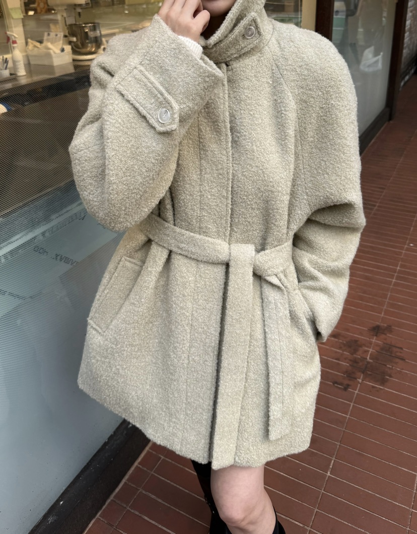 ADELINE東大門㊣直郵女裝新品推薦職業時尚25秋冬短款大衣含腰帶ADELINE短款大衣