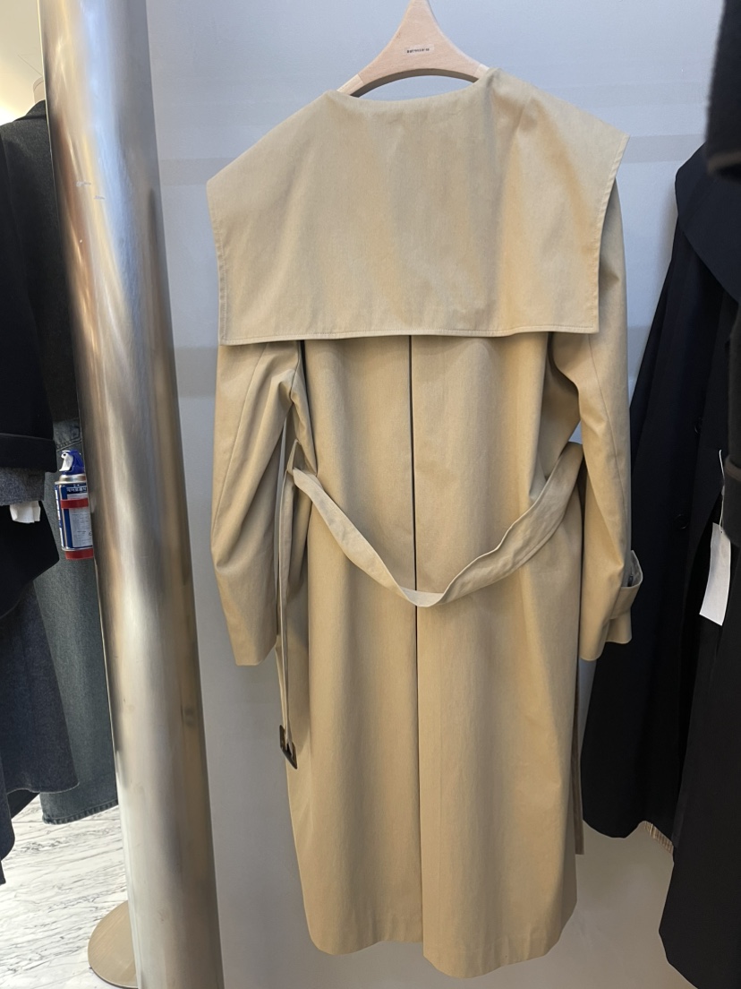 PLUS HONG-P韓國直郵㊣女裝新品職業25秋冬長款風衣含腰帶LORA FAMILY/PLUS HONG長款風衣