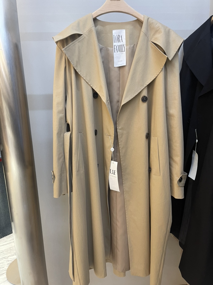 PLUS HONG-P韓國直郵㊣女裝新品職業25秋冬長款風衣含腰帶LORA FAMILY/PLUS HONG長款風衣圖色1