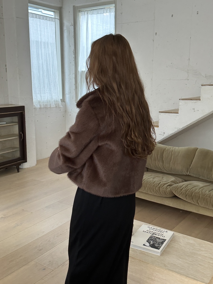 JEONG GAM STUDIOS東大門㊣實拍女士新款人氣短款大衣貂皮JEONG GAM短款大衣