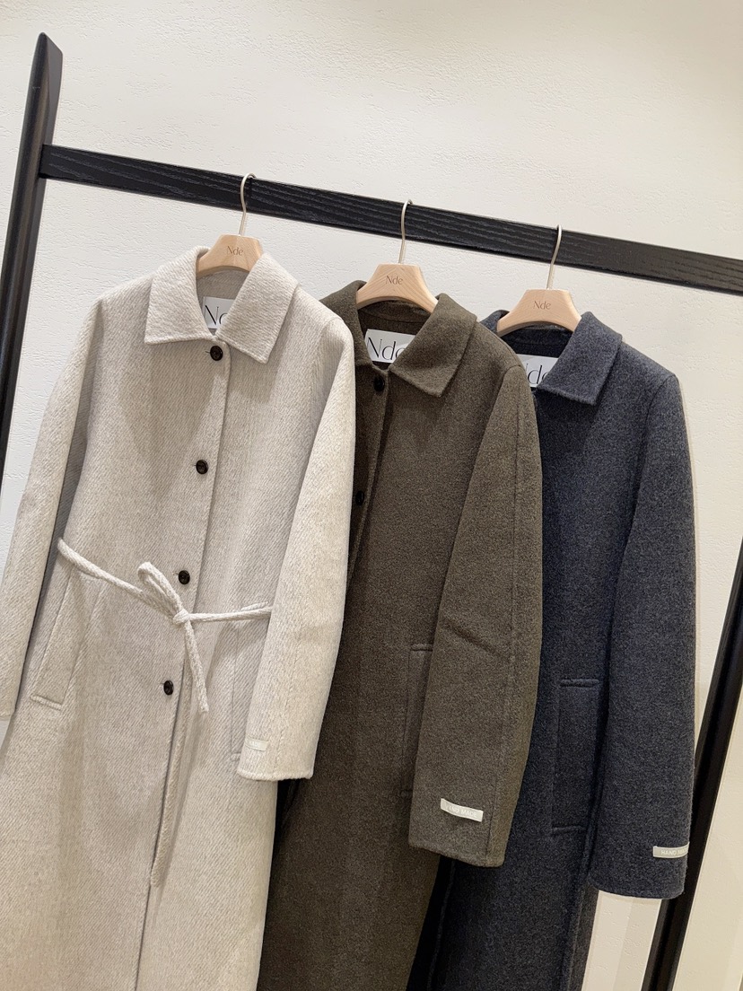 NDE東大門㊣直郵女裝新款人氣職業25秋冬推薦中長款大衣含腰繩NDE中長款大衣