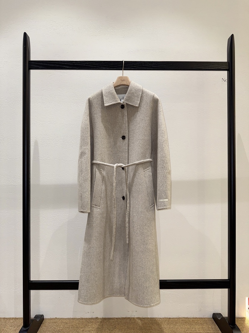 NDE東大門㊣直郵女裝新款人氣職業25秋冬推薦中長款大衣含腰繩NDE中長款大衣圖色1
