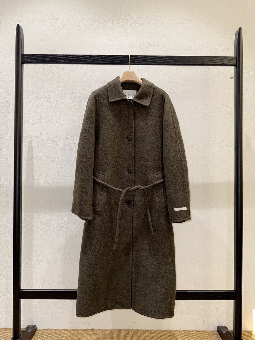 NDE東大門㊣直郵女裝新款人氣職業25秋冬推薦中長款大衣含腰繩NDE中長款大衣圖色2