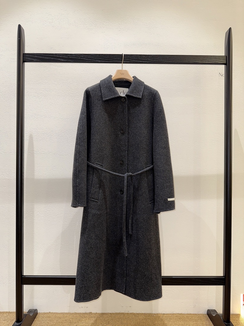 NDE東大門㊣直郵女裝新款人氣職業25秋冬推薦中長款大衣含腰繩NDE中長款大衣圖色3