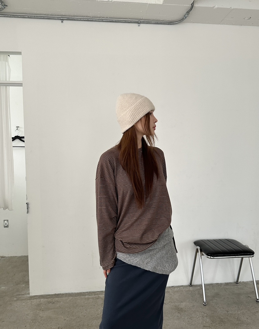 UNBOUND韓國代購㊣女裝新款推薦真品25秋冬熱賣休閑長袖T恤UNBOUND長袖T恤