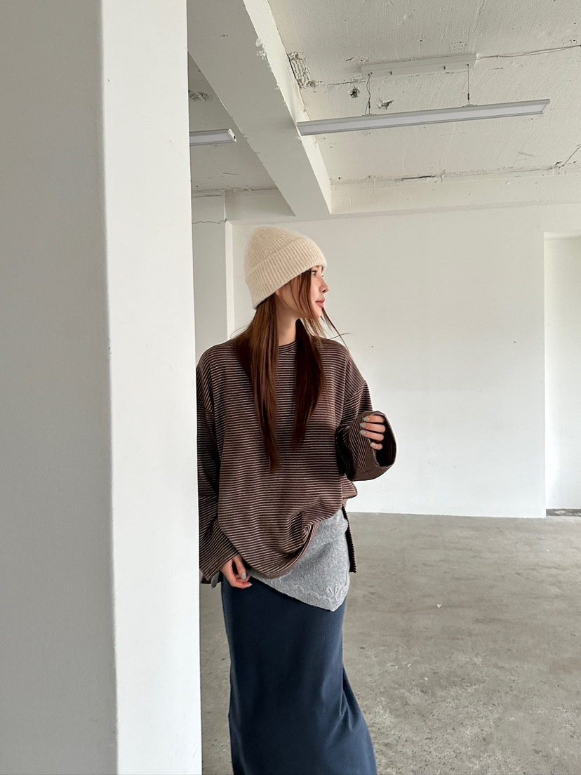 UNBOUND韓國代購㊣女裝新款推薦真品25秋冬熱賣休閑長袖T恤UNBOUND長袖T恤