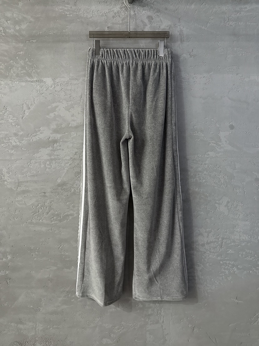 COME OPEN韓國代購㊣女士新品人氣25秋冬休閑褲天鵝絨蕾絲COMP-(COME OPEN)休閑褲