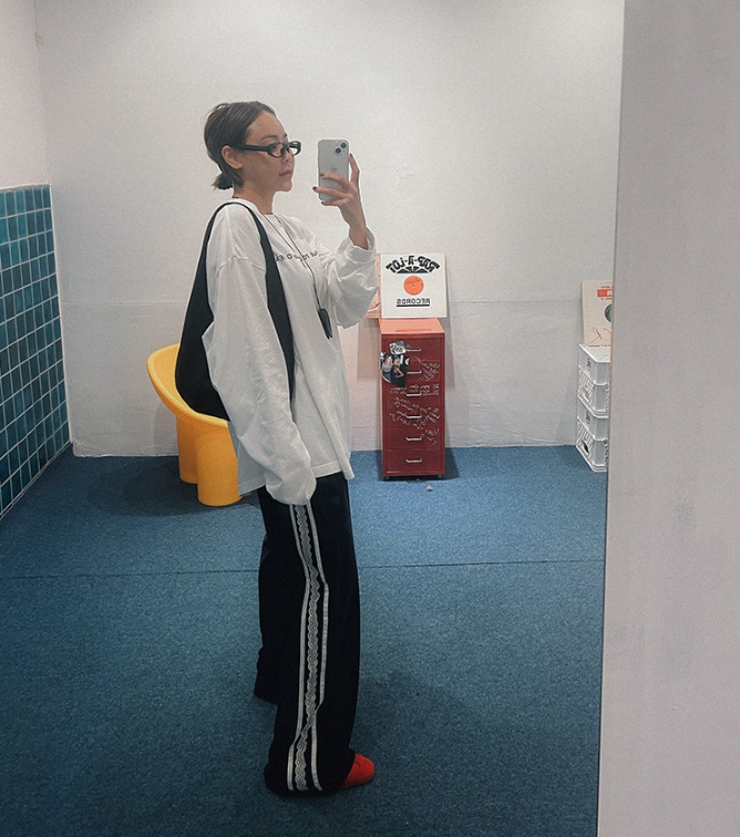 COME OPEN韓國代購㊣女士新品人氣25秋冬休閑褲天鵝絨蕾絲COMP-(COME OPEN)休閑褲