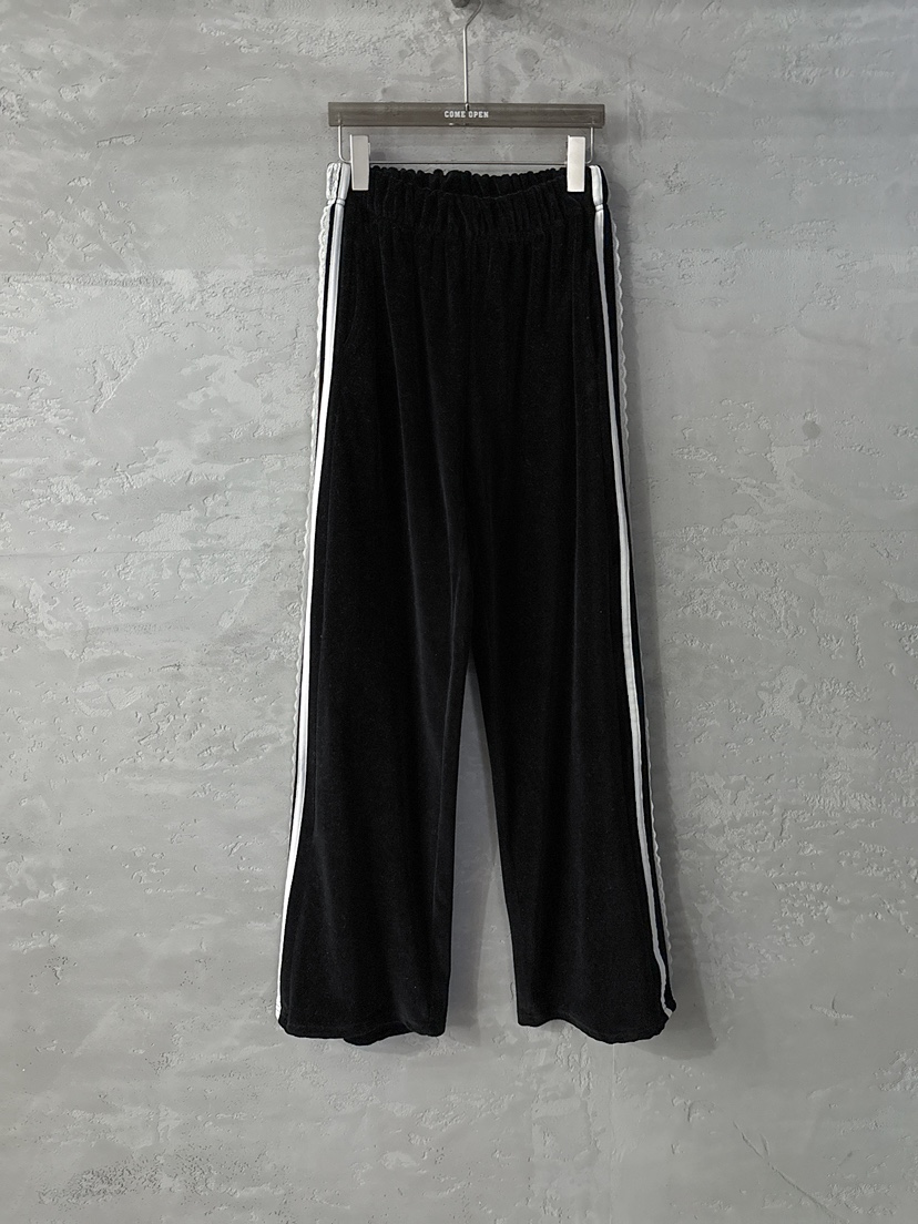 COME OPEN韓國代購㊣女士新品人氣25秋冬休閑褲天鵝絨蕾絲COMP-(COME OPEN)休閑褲圖色3