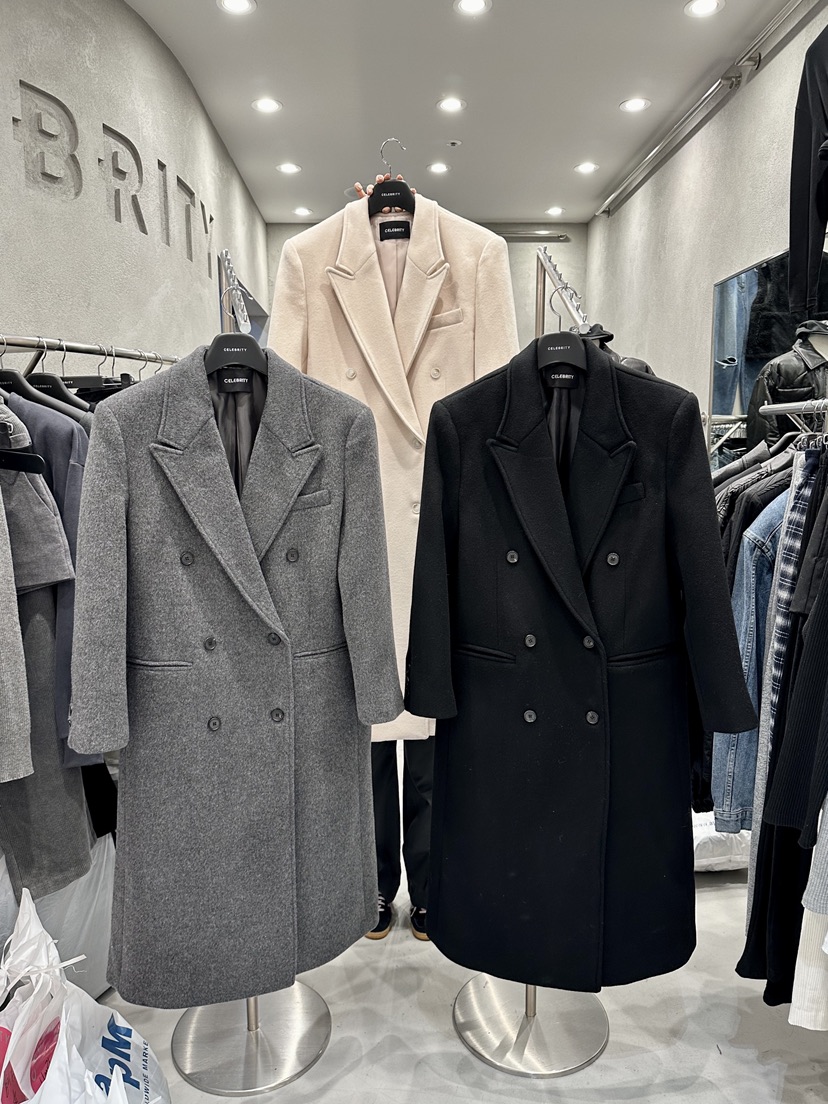 CELEBRITY-A東大門㊣實拍女士新款職業時尚休閑中長款大衣CELEBRITY-A中長款大衣