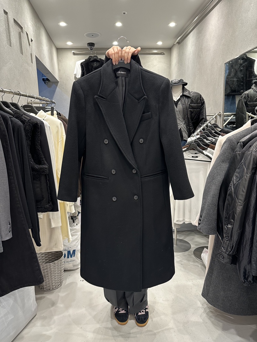 CELEBRITY-A東大門㊣實拍女士新款職業時尚休閑中長款大衣CELEBRITY-A中長款大衣圖色3