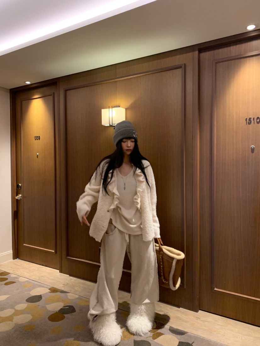 VIRKIN韓國代購㊣女士新款人氣真品推薦針織衫褶邊針織開衫VIRKIN針織衫