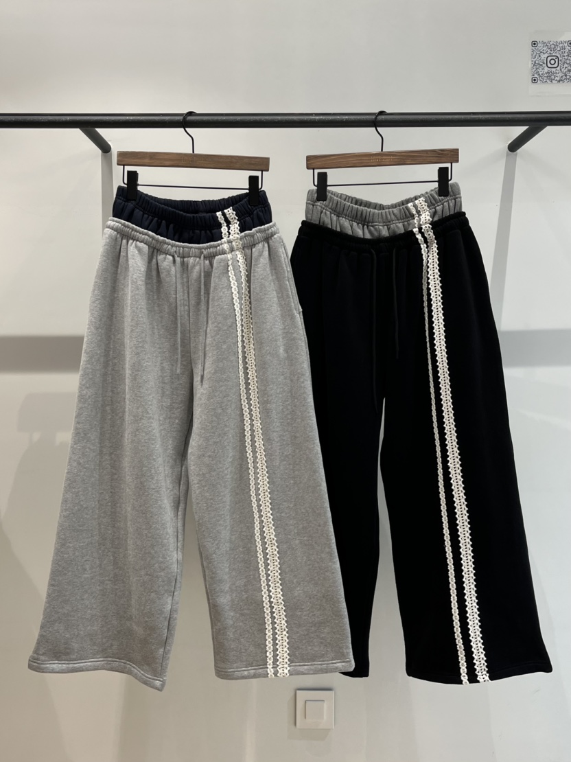 LOVE PULL韓國直郵㊣女士新款真品推薦職業休閑褲鉤針編織LOVE PULL休閑褲