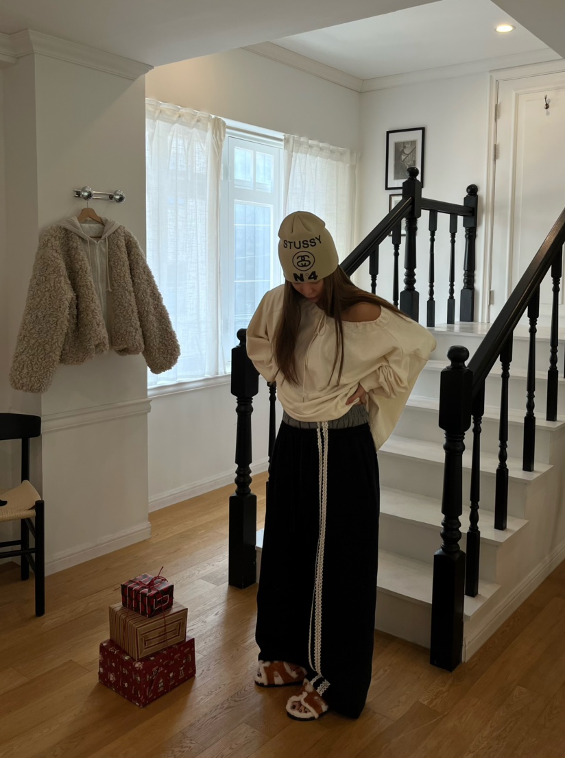 LOVE PULL韓國直郵㊣女士新款真品推薦職業休閑褲鉤針編織LOVE PULL休閑褲