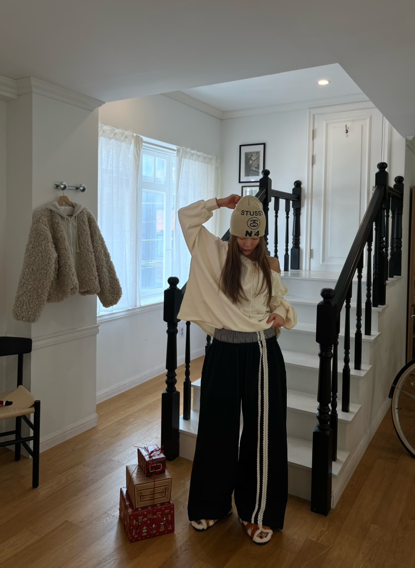 LOVE PULL韓國直郵㊣女士新款真品推薦職業休閑褲鉤針編織LOVE PULL休閑褲