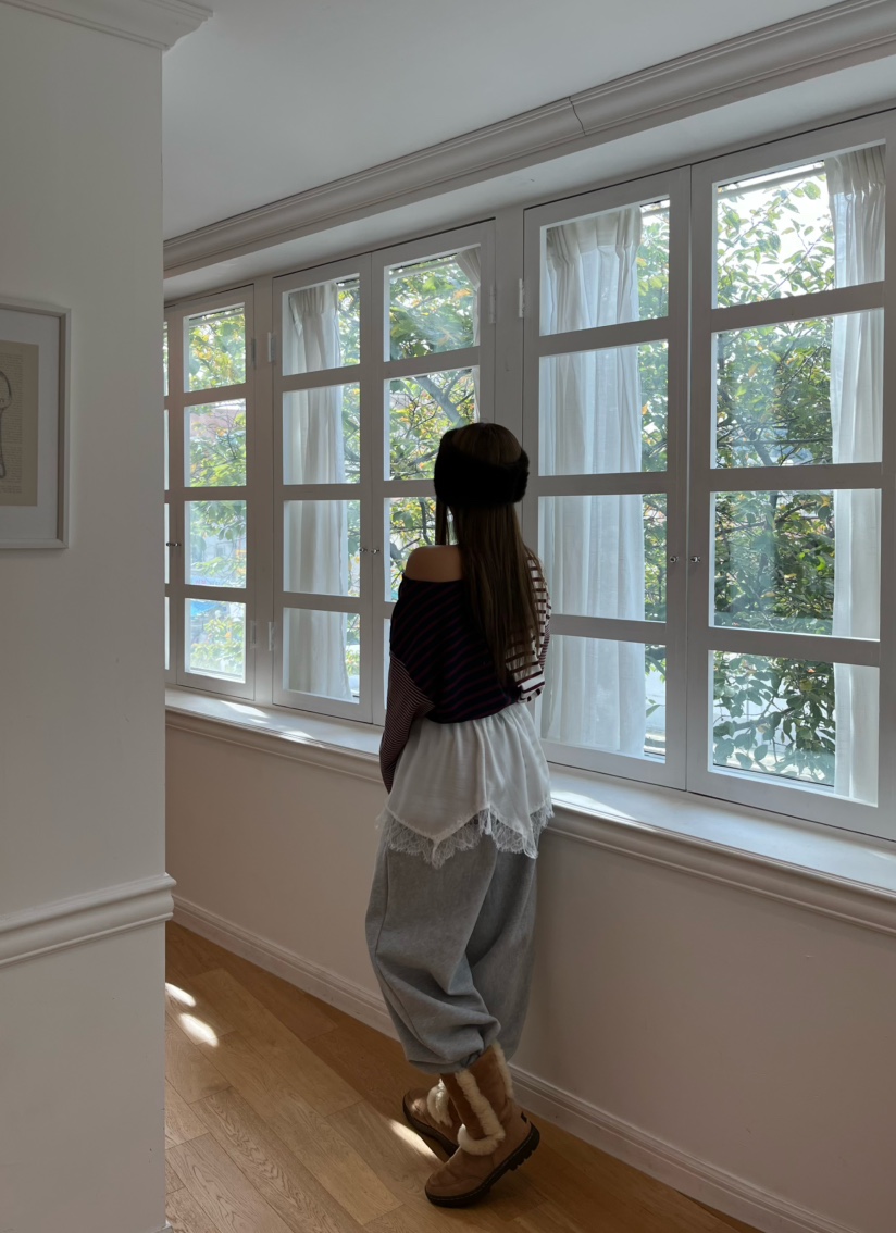 LOVE PULL韓國直郵㊣女士新款真品推薦職業休閑褲鉤針編織LOVE PULL休閑褲