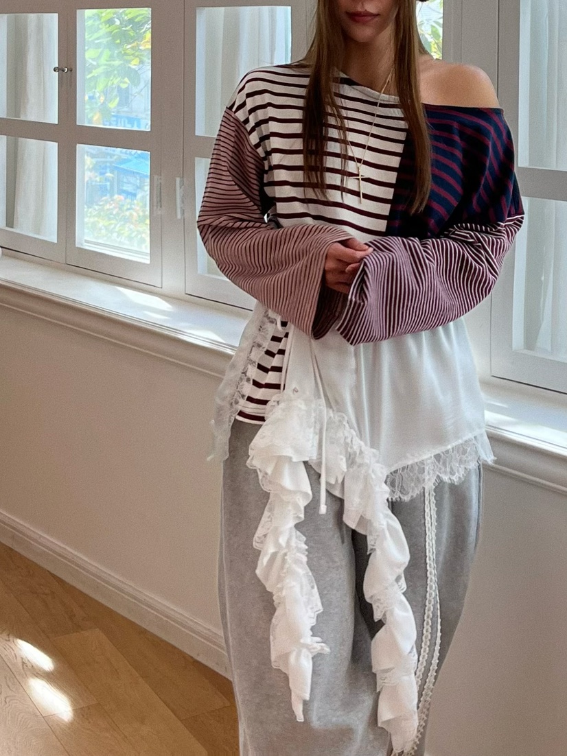 LOVE PULL韓國直郵㊣女士新款真品推薦職業休閑褲鉤針編織LOVE PULL休閑褲