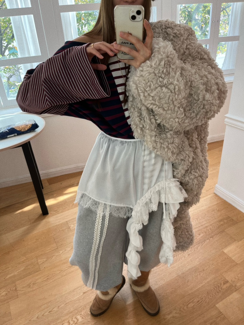 LOVE PULL韓國直郵㊣女士新款真品推薦職業休閑褲鉤針編織LOVE PULL休閑褲