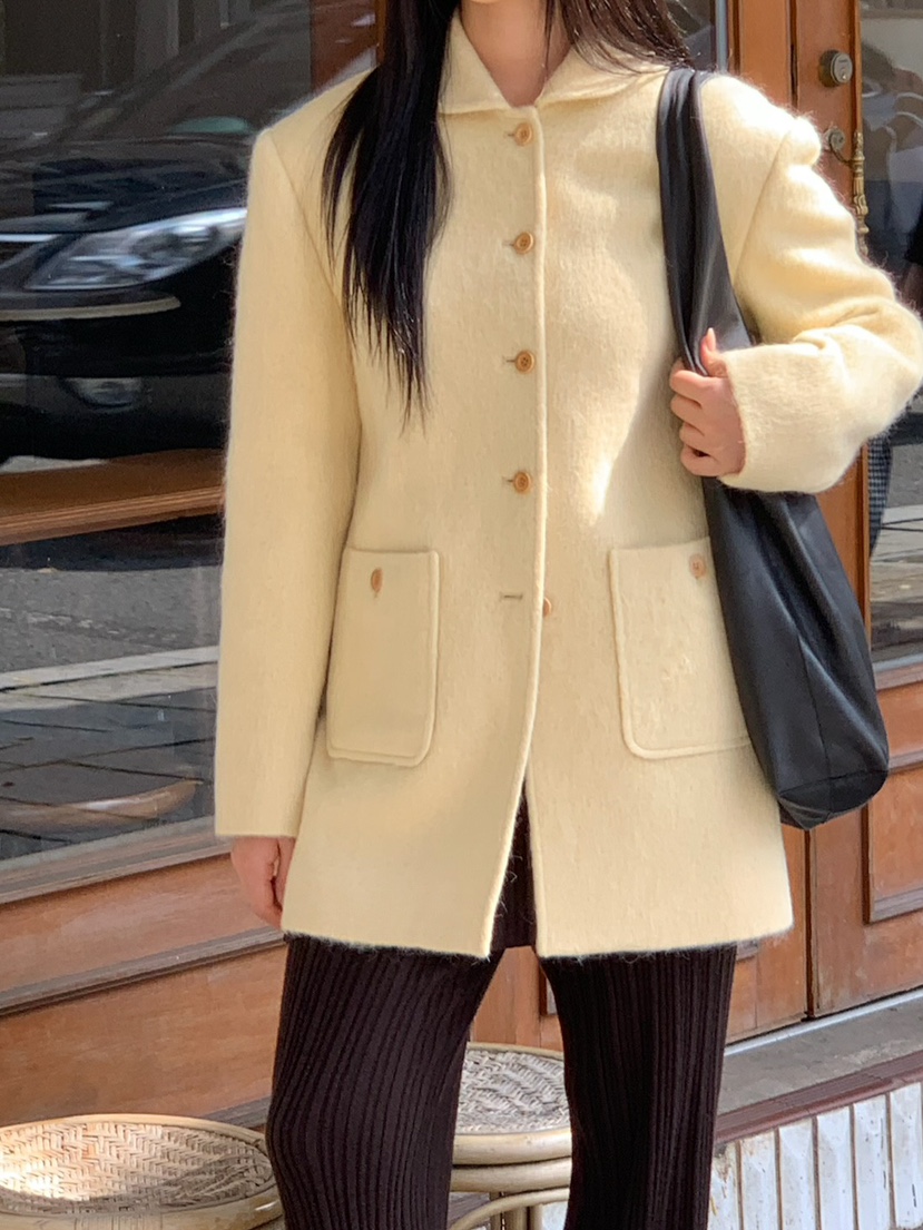 A Flan東大門㊣代購女士新款休閑熱賣人氣真品時尚中長款大衣A:FLAN EDITION中長款大衣