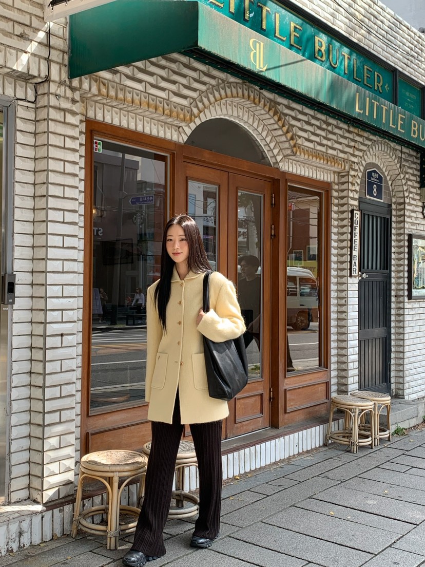 A Flan東大門㊣代購女士新款休閑熱賣人氣真品時尚中長款大衣A:FLAN EDITION中長款大衣