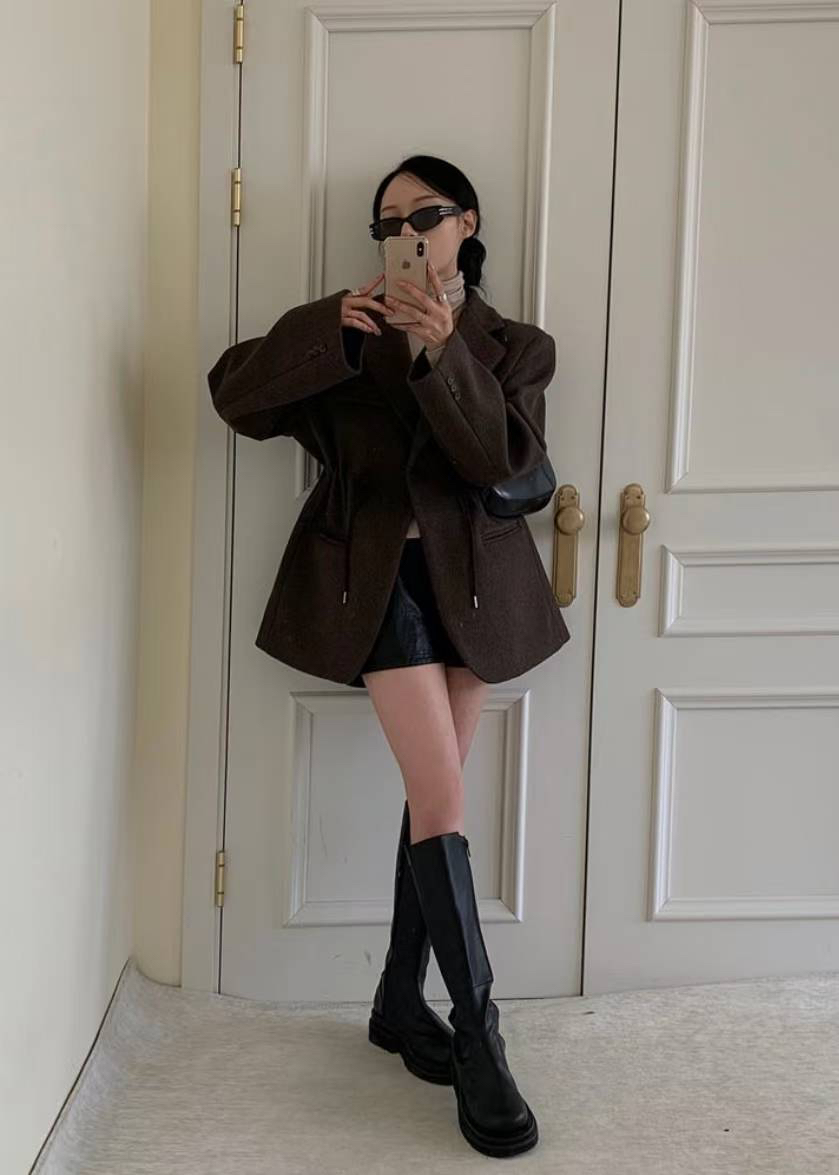 COME OPEN東大門㊣直郵女士新款推薦職業人氣25秋冬夾克羊毛COME OPEN/HAPER夾克