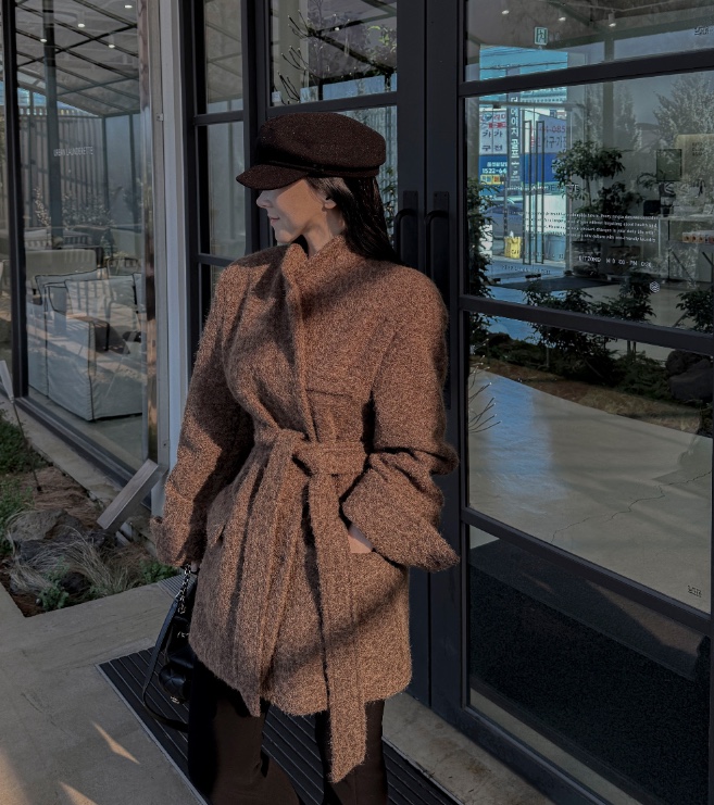 COME OPEN東大門㊣實拍女裝新款真品時尚推薦夾克含腰帶毛皮COME OPEN/HAPER夾克