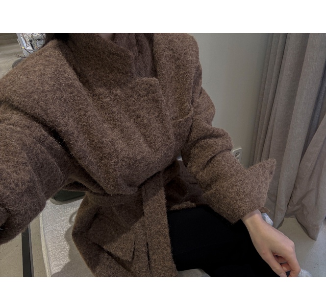 COME OPEN東大門㊣實拍女裝新款真品時尚推薦夾克含腰帶毛皮COME OPEN/HAPER夾克