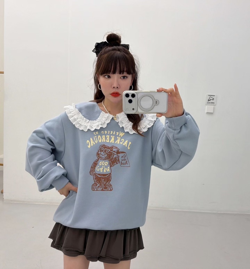 LOVABLE韓國代購㊣女裝新款休閑真品人氣推薦職業時尚25秋冬衛衣LOVABLE衛衣