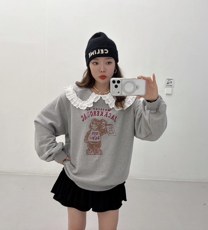 LOVABLE韓國代購㊣女裝新款休閑真品人氣推薦職業時尚25秋冬衛衣LOVABLE衛衣