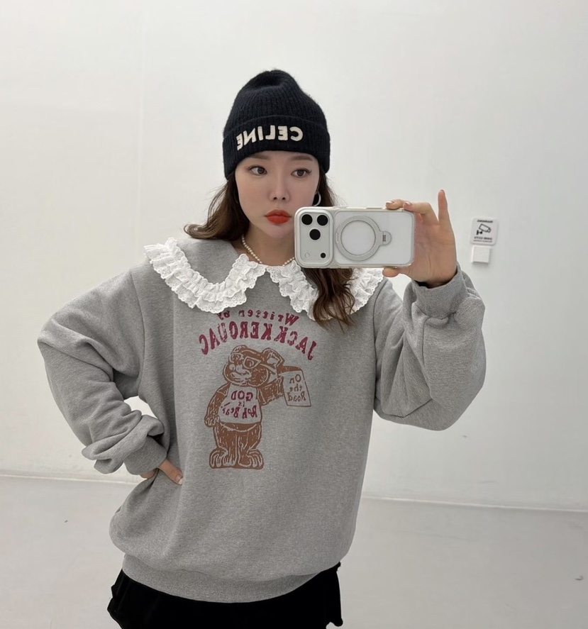 LOVABLE韓國代購㊣女裝新款休閑真品人氣推薦職業時尚25秋冬衛衣LOVABLE衛衣