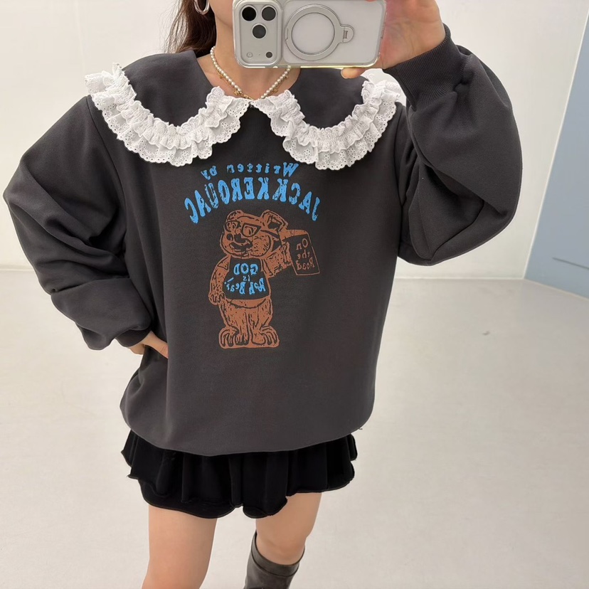 LOVABLE韓國代購㊣女裝新款休閑真品人氣推薦職業時尚25秋冬衛衣LOVABLE衛衣