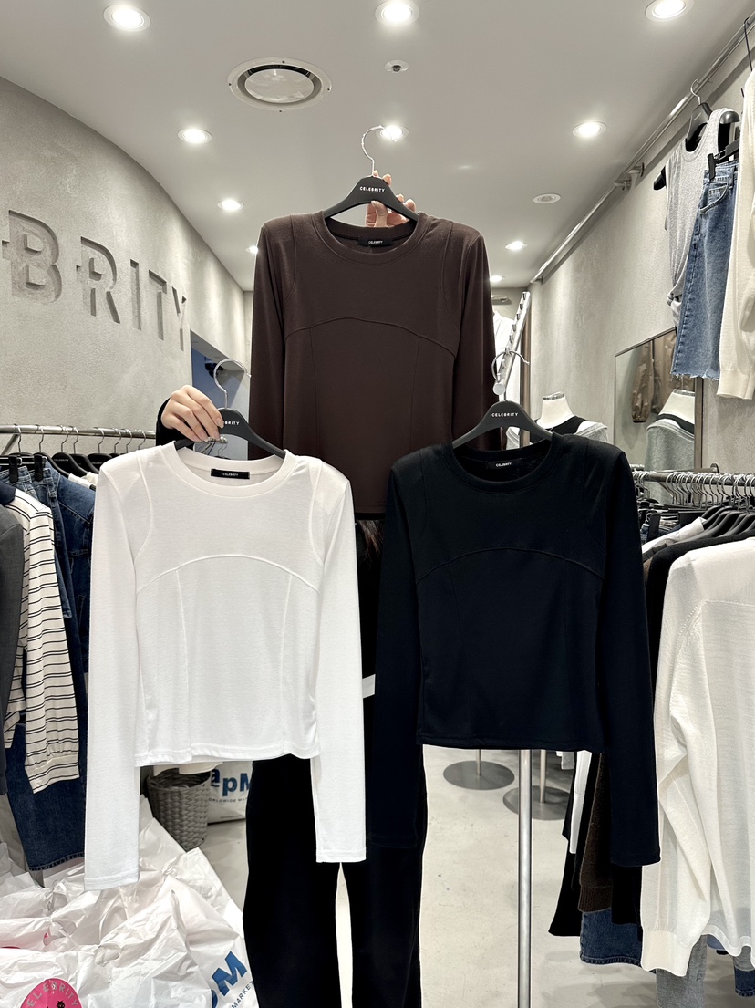 CELEBRITY-A韓國代購㊣女士新款人氣真品職業休閑時尚長袖T恤CELEBRITY-A長袖T恤