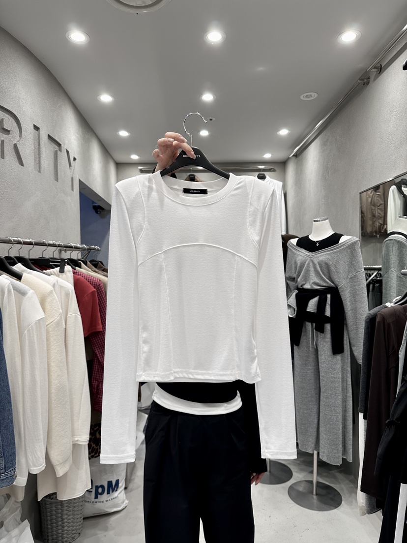 CELEBRITY-A韓國代購㊣女士新款人氣真品職業休閑時尚長袖T恤CELEBRITY-A長袖T恤