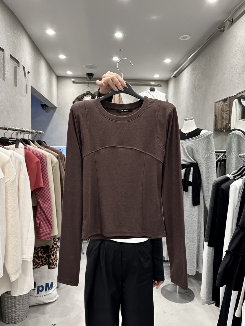 CELEBRITY-A韓國代購㊣女士新款人氣真品職業休閑時尚長袖T恤CELEBRITY-A長袖T恤圖色2