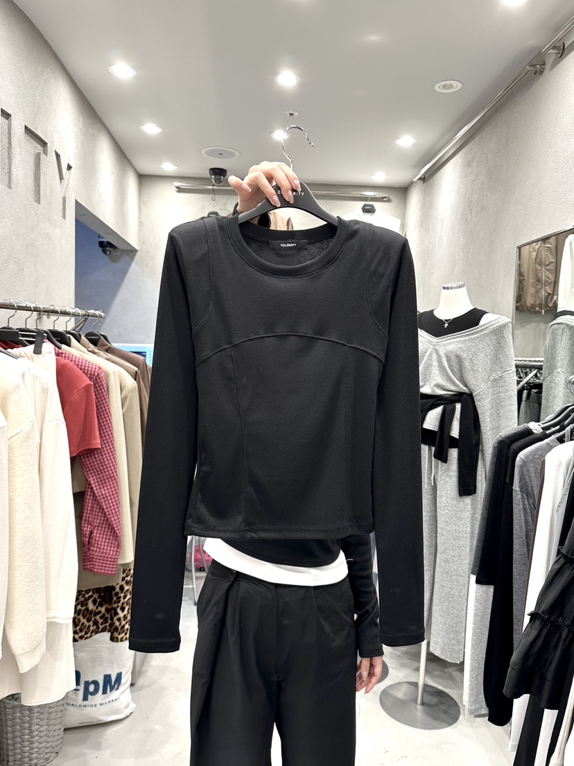 CELEBRITY-A韓國代購㊣女士新款人氣真品職業休閑時尚長袖T恤CELEBRITY-A長袖T恤圖色3