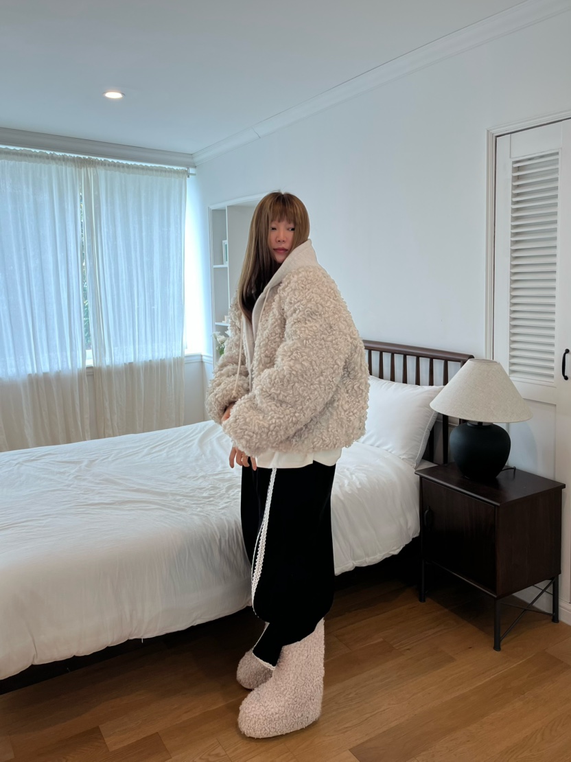 LOVE PULL東大門㊣直郵女裝新款推薦人氣職業夾克羊毛兜帽LOVE PULL夾克