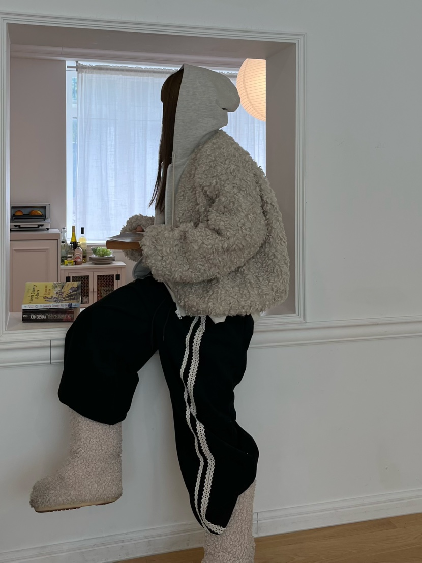 LOVE PULL東大門㊣直郵女裝新款推薦人氣職業夾克羊毛兜帽LOVE PULL夾克