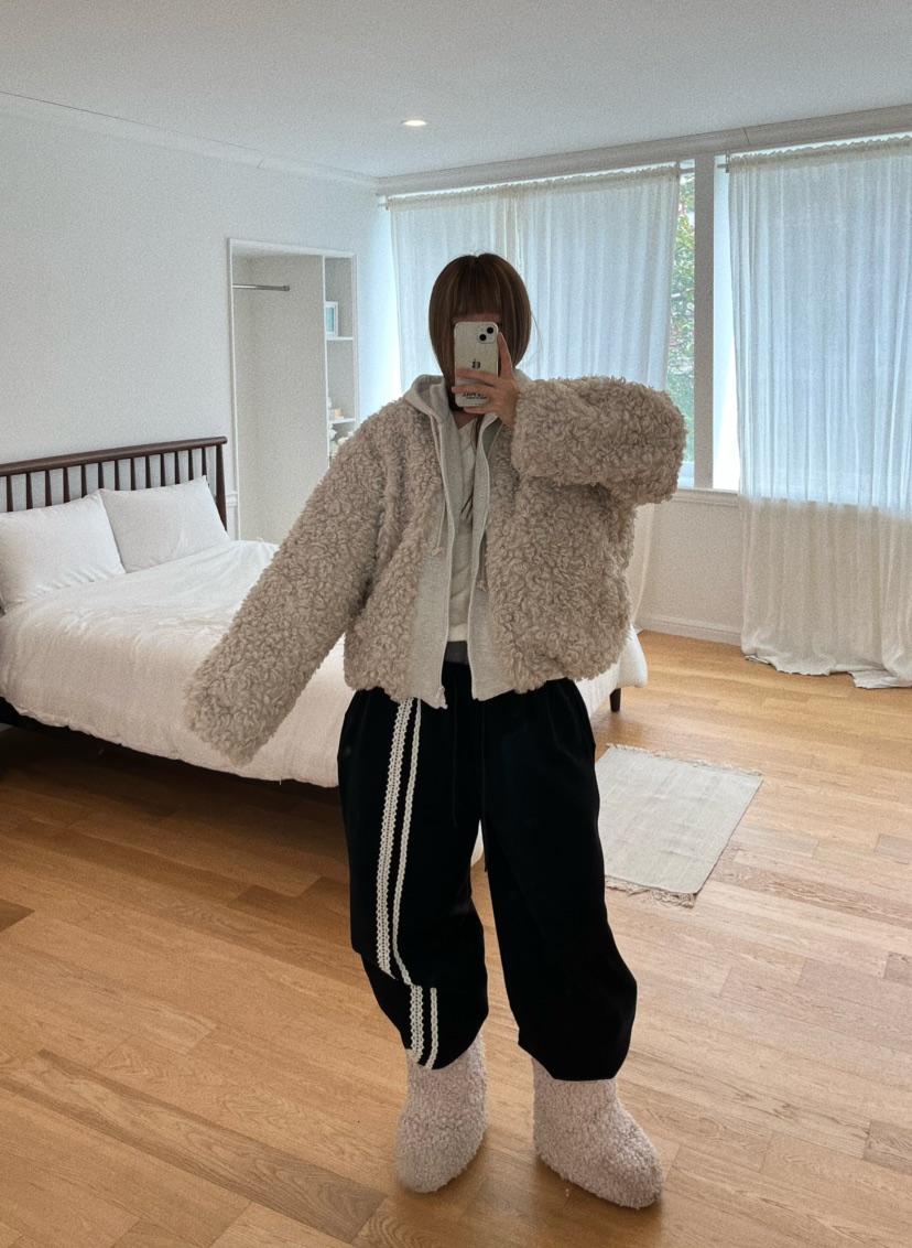 LOVE PULL東大門㊣直郵女裝新款推薦人氣職業夾克羊毛兜帽LOVE PULL夾克