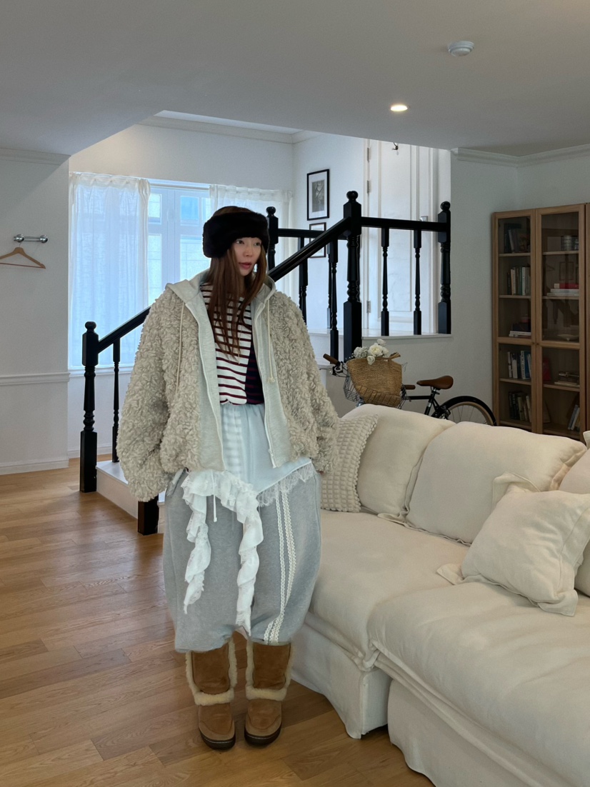 LOVE PULL東大門㊣直郵女裝新款推薦人氣職業夾克羊毛兜帽LOVE PULL夾克