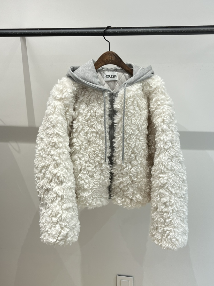 LOVE PULL東大門㊣直郵女裝新款推薦人氣職業夾克羊毛兜帽LOVE PULL夾克圖色1