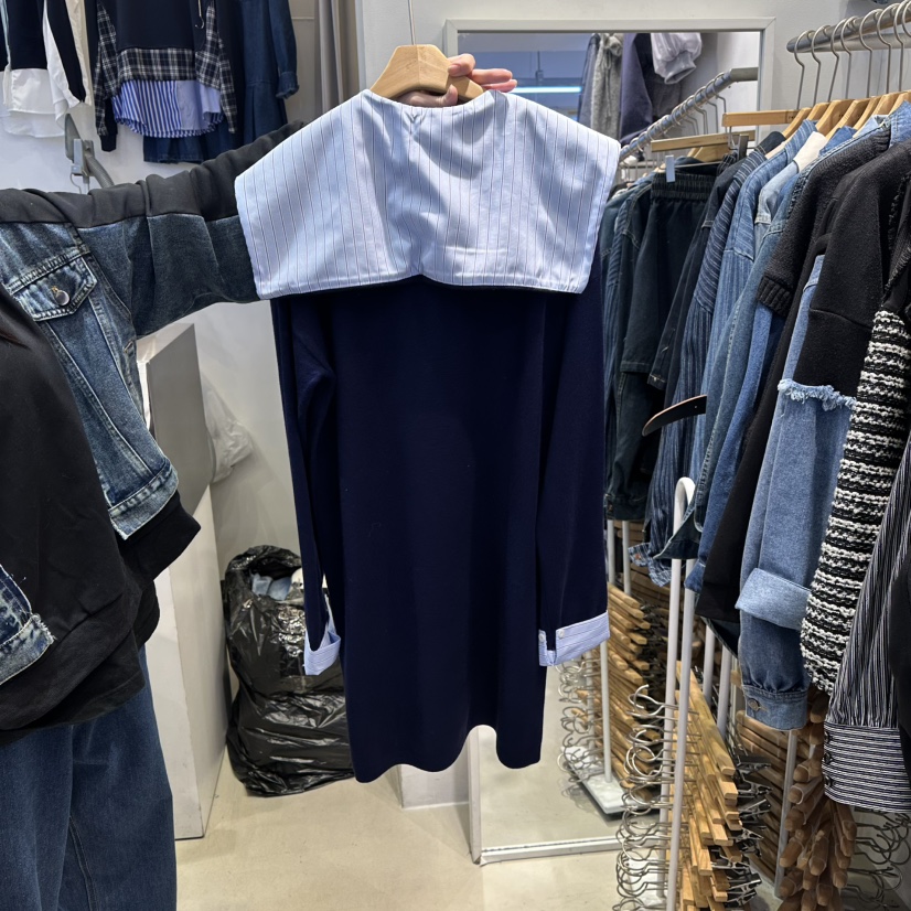 2MORROW東大門㊣代購女士新款職業25秋冬真品休閑連衣裙披肩2MORROW連衣裙