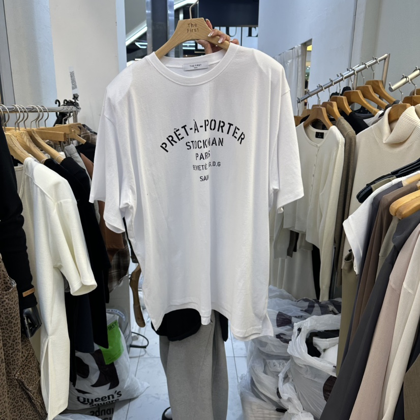 THE FIRST-Q東大門㊣代購女士新款人氣25秋冬真品熱賣T恤THE FIRSTT恤圖色1