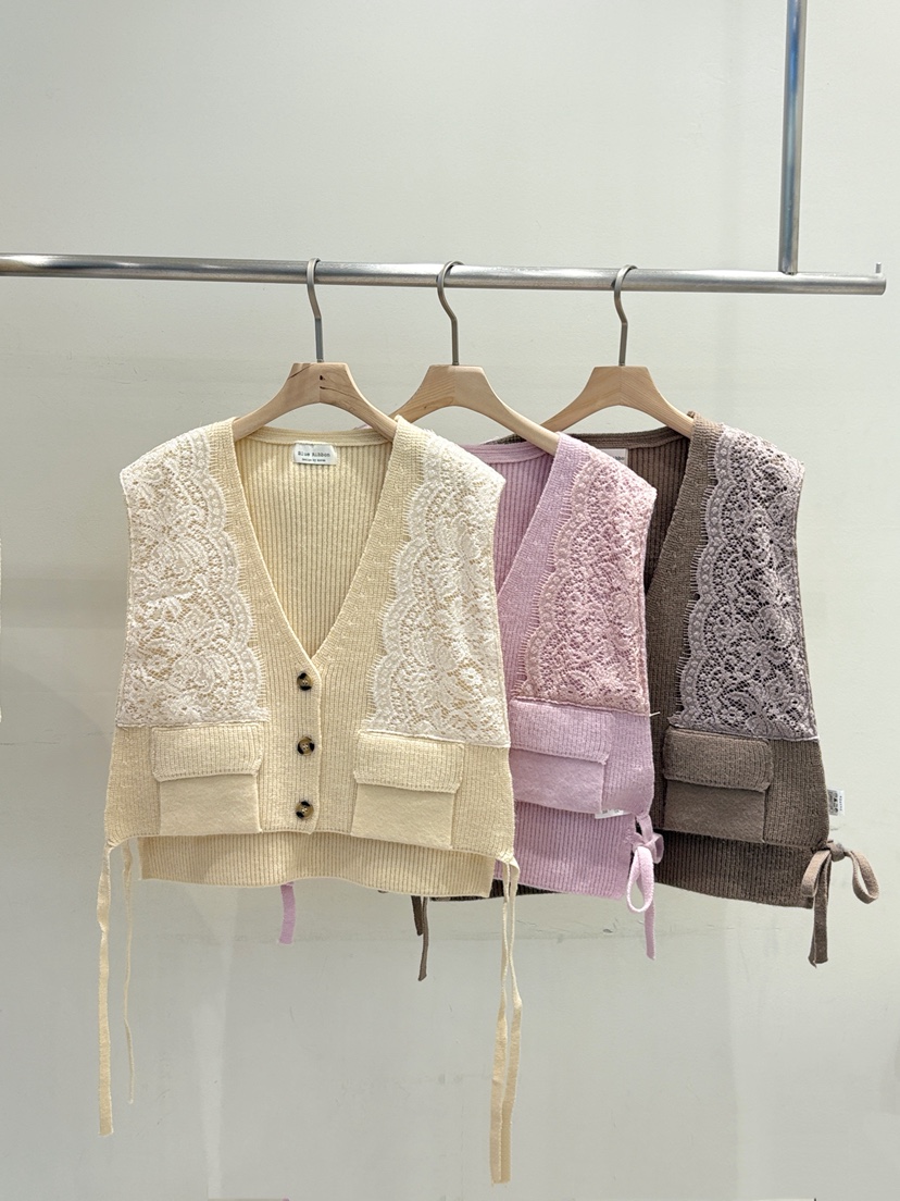 BLUE RIBBON東大門㊣實拍女裝新款真品推薦熱賣職業馬甲口袋BLUE RIBBON馬甲